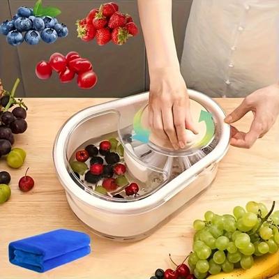 Lavadora Multifuncional de Gran Capacidad con Manivela para Frutas y Verduras, Artilugio Doméstico para Frutas y Verduras de Cocina