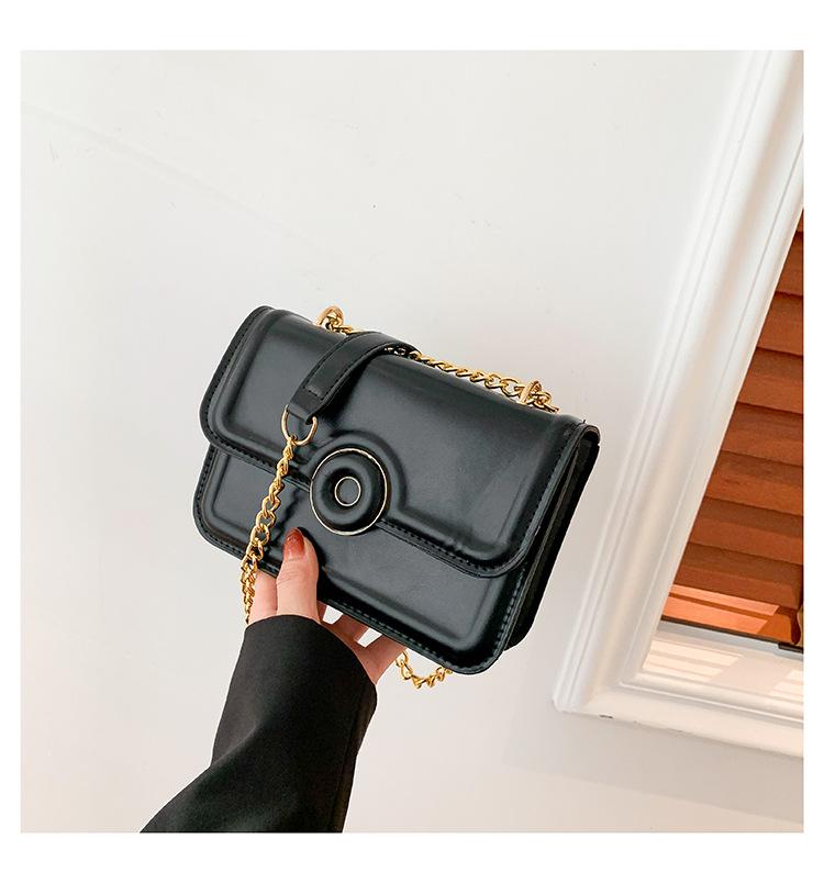 

Простая текстура и модный темперамент цепочка сумка через плечо женская зимняя новинка 2024 года универсальная сумка-мессенджер корейской версии чёрный