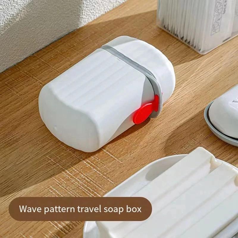 1Pc Portable Soap Dishes Sealed Storage Box Waterproof Travel Home Bathroom Soap Box Outdoor Storage Box Soap Box Organizer Tray