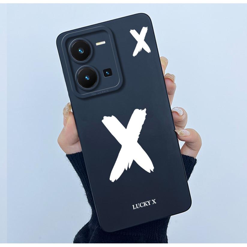 For Vivo Y35 Case Cute Initial Letters Soft Liquid Silicone Back Cover For Vivo Y 35 4G Funda Anti Drop Phone Protector Coque