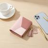 Color Block Women Wallet Slim Card Holder Wallet Bifold Mini Wallet with ID Window Zipper Coin Pocket for Travel Work Daily Use