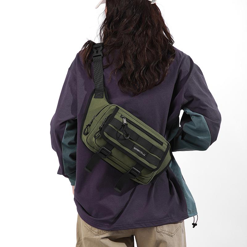 Men's Waist Bag Multifunctional Outdoor Shoulder Bag Cycling Crossbody Bag Water-Repellent Chest Bag