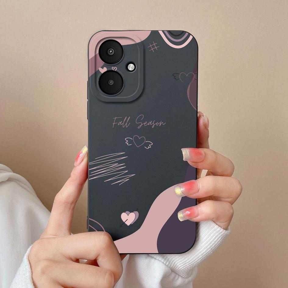 Luxury Love Heart Pattern Cover For Xiaomi Poco M6 4G 5G F5 X6 Pro F6 Bumper Camera Protection Soft Silicone Matte Anti Drop Pretty Housing For Xiaomi