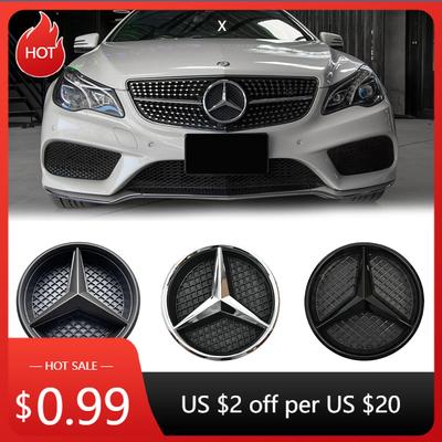 2025 Hot Car Sticker Silver And Black OE Style Front Grill Star Emblem Chrome Logo Badge For Mercedes Benz W176 W246 W205 W212 W