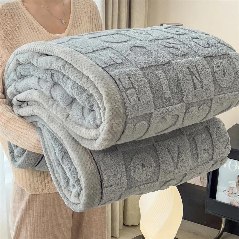 

Love Coral Fleece Throw Пледы для кроватей Зимние 3D Сердце Плед Легкое одеяло Супер Мягкие однотонные клетчатые чехлы для диванов Одеяла 200x230cm 1pcs