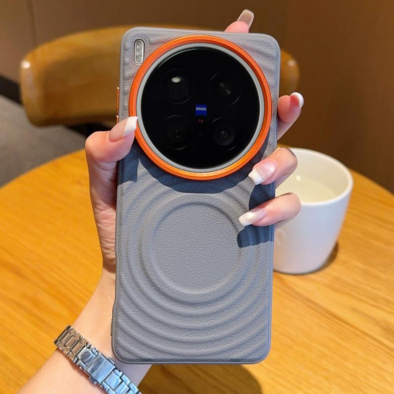 

For VIVO X200 X200 Pro X200 ProMini X200S X200Ultra Solid Color Ripple Textured Magnetic Drop & Fingerprint Resistant Phone Case For VIVO X200 Ultra