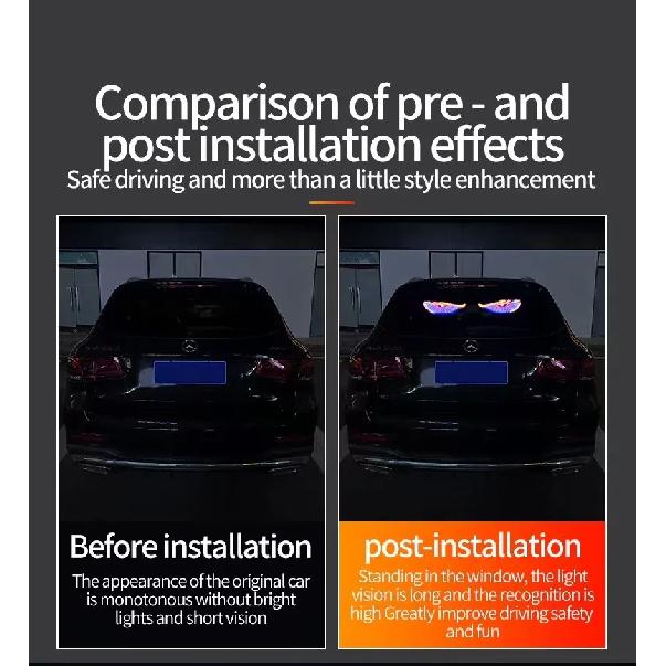 RGB Dynamic Demon Eye Decorative Light Truck Devil's Eye Light Led Display Decor Pixel Panel Windshield USB 5V Multi-Mode Lamp