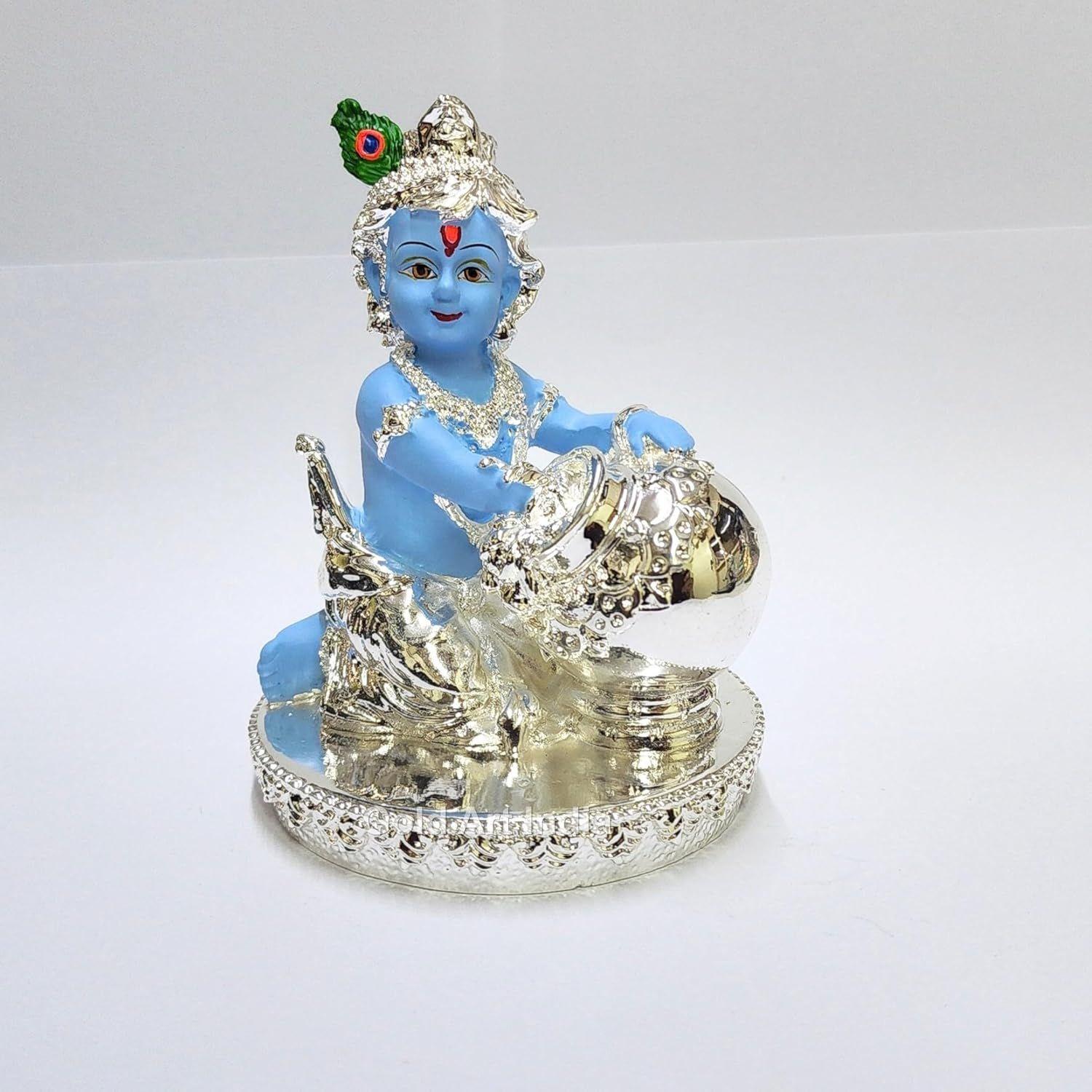 

Махан Кришна | Идол Кришны для домашнего декора | Мурти Ладду Гопала для подарка | Маленькая статуэтка Кришнаджи для офисного стола | Идол Махана Чора |