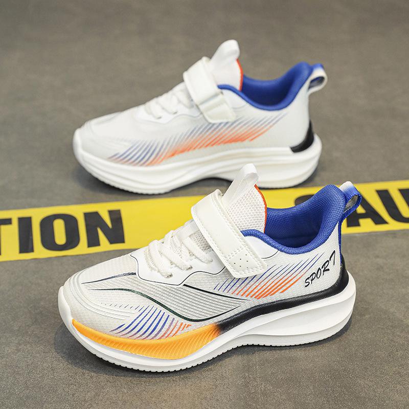 Children's sports shoes, jogging shoes, cushioning soft sole 2025 spring new girls and boys mesh running shoes, medium and old children