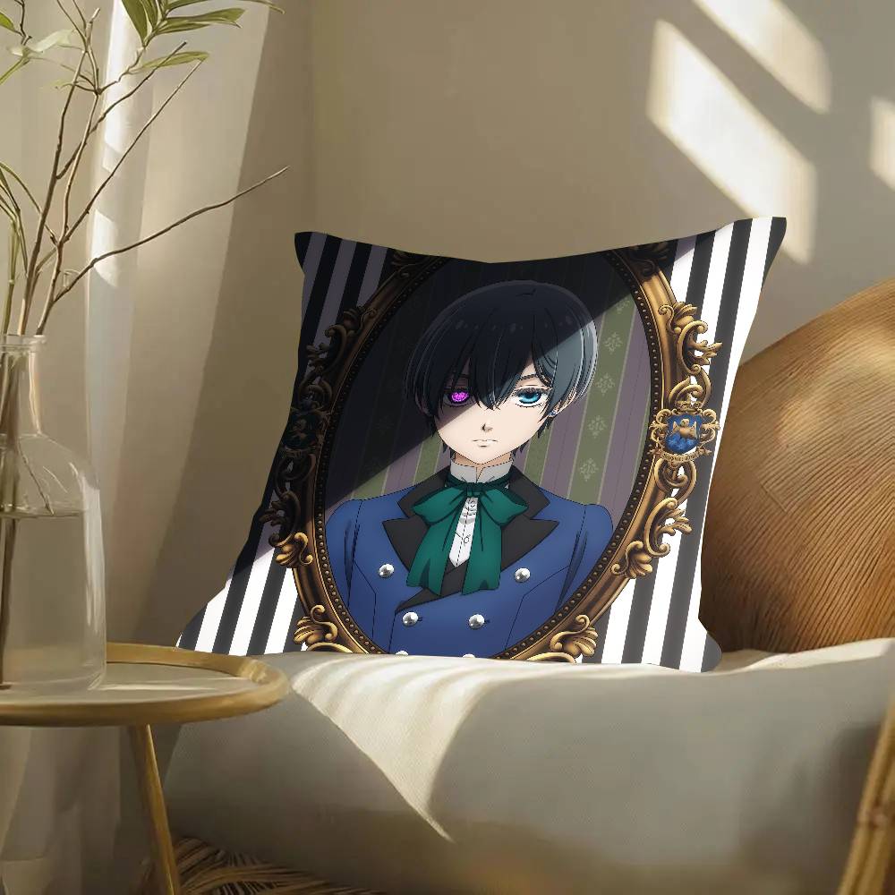 Ciel Phantomhive Anime Black Butler Pillow Case Fashion Square Pillowcase Bedroom Sofa Room Ins Decoration Leisure
