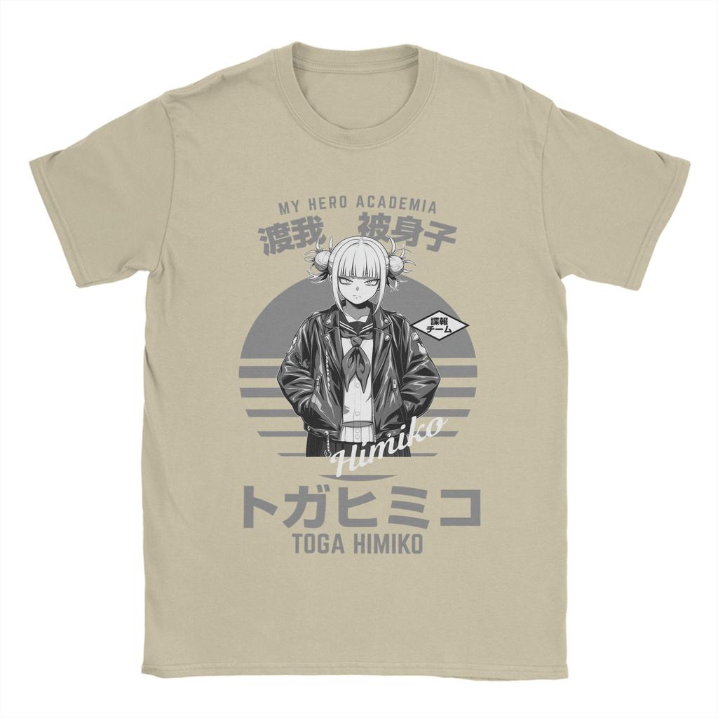 Mens Anime My Hero Academia Toga Himiko T Shirts Pure Cotton Clothes Vintage Short Sleeve O Neck Tees Gift Idea TShirts