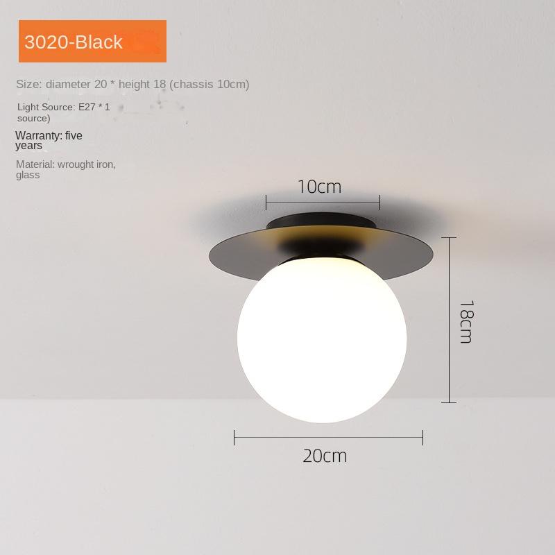 lndoor LED Ceiling Lamp for Modern  Glass Ball Black Gold LED Ceiling Lights Chandelier Lighting for Home Balcony Light Fixtures