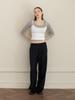 GLOWNY G Gentle Wide Leg Pinstripe Pants (Navy)