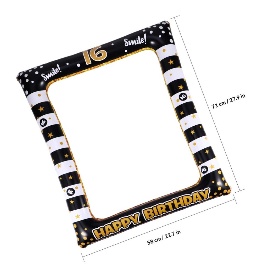 1Pcs Inflatable Birthday Photo Frame PVC Party Photo Prop Lightweight Eco Friendly Festive Costume Accessory for Birthday