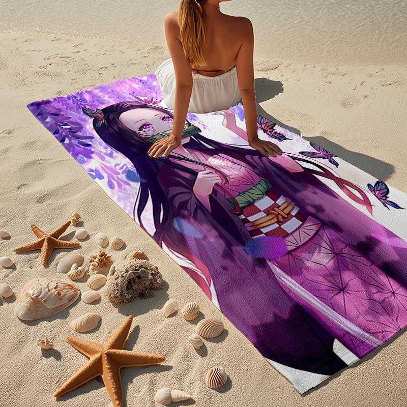 Vibrant Anime Characters Beach Towel, Super Soft Microfiber, Gift for Her/Him, Birthday, for Pool, Beach, Travel, Home Decor Fan gifts