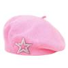 Five-Pointed Star Knitted Painter Hat Soft Beanie Cap Streetwear Wool Beret  Autumn