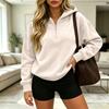 Women's Casual Half Zip Hoodie Long Sleeve Pullover Sweatshirt