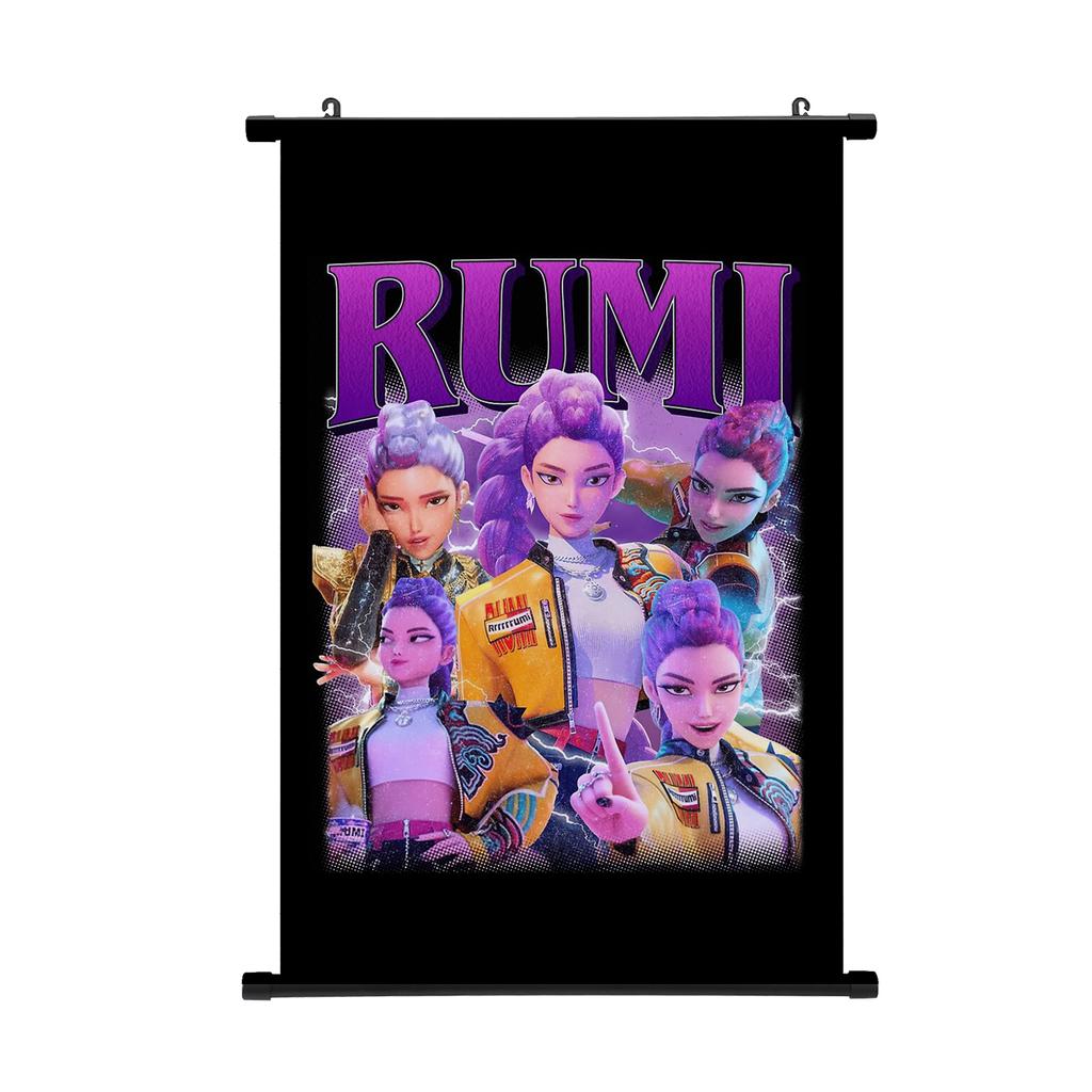 KPop Łowcy Demonów Plakat Obraz do Zawieszenia Huntrix Girl Zoey Rumi Mira Saja Chłopcy Kpop Wystrój Domu Plakat Zwój Ścienny