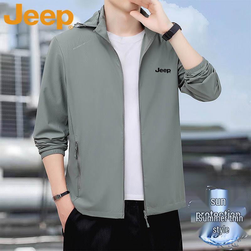 

JEEP Men s Lightweight Detachable Hood Sun Protection Jacket 4XL