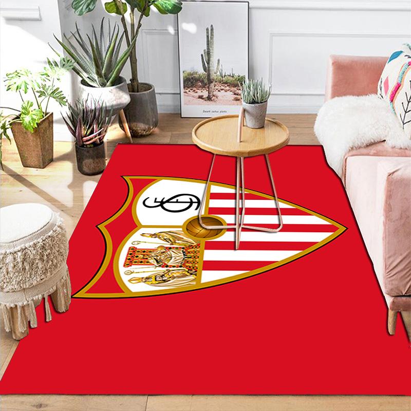 Sevilla FC Pattern Rug Floor Mat for Living Room or Bedroom Soft and Comfortable Carpet a Gift for Birthday and Holiday.