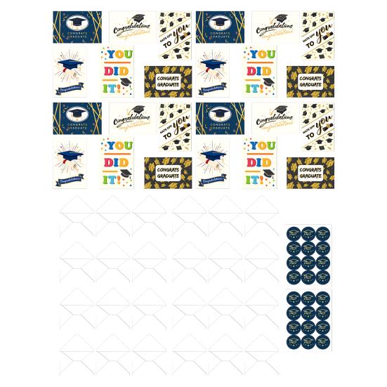 Graduation Cards Set 2026 Bachelor's Degree Card with Envelopes And Stickers Inspirational Congrats Personalized Graduation Message Card