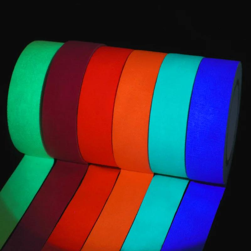 6/1Roll UV Glow Cotton Tape Neon Gaffer Party Tape Safety Warning Neon Tape UV Tape Wedding Decorations Home Decorations