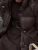 Elegant Solid Color Zipper Hooded Cotton Jacket with Long Sleeves and Pockets - Warm and Thickened for European and American Style.