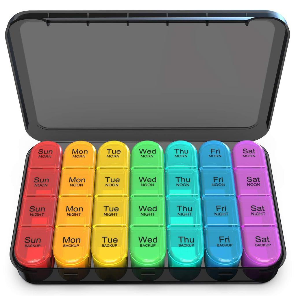 Portable Medication Dispenser 28 Compartments