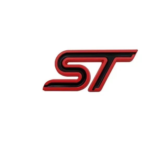 AAANS1 3D Metal ST Logo Car Steering Wheel Emblem Badge Sticker For Ford Focus 2 3 MK2 MK3 MK4 MK7 Fiesta Kuga Explorer Edge