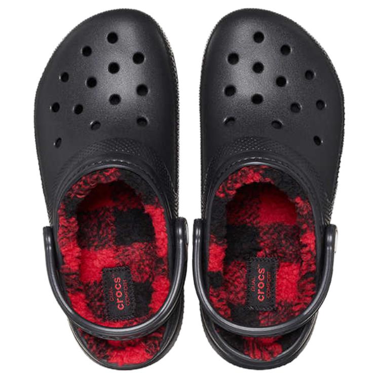 Crocs Classic Lined Buff Check Clog Black Unisex 210738-001