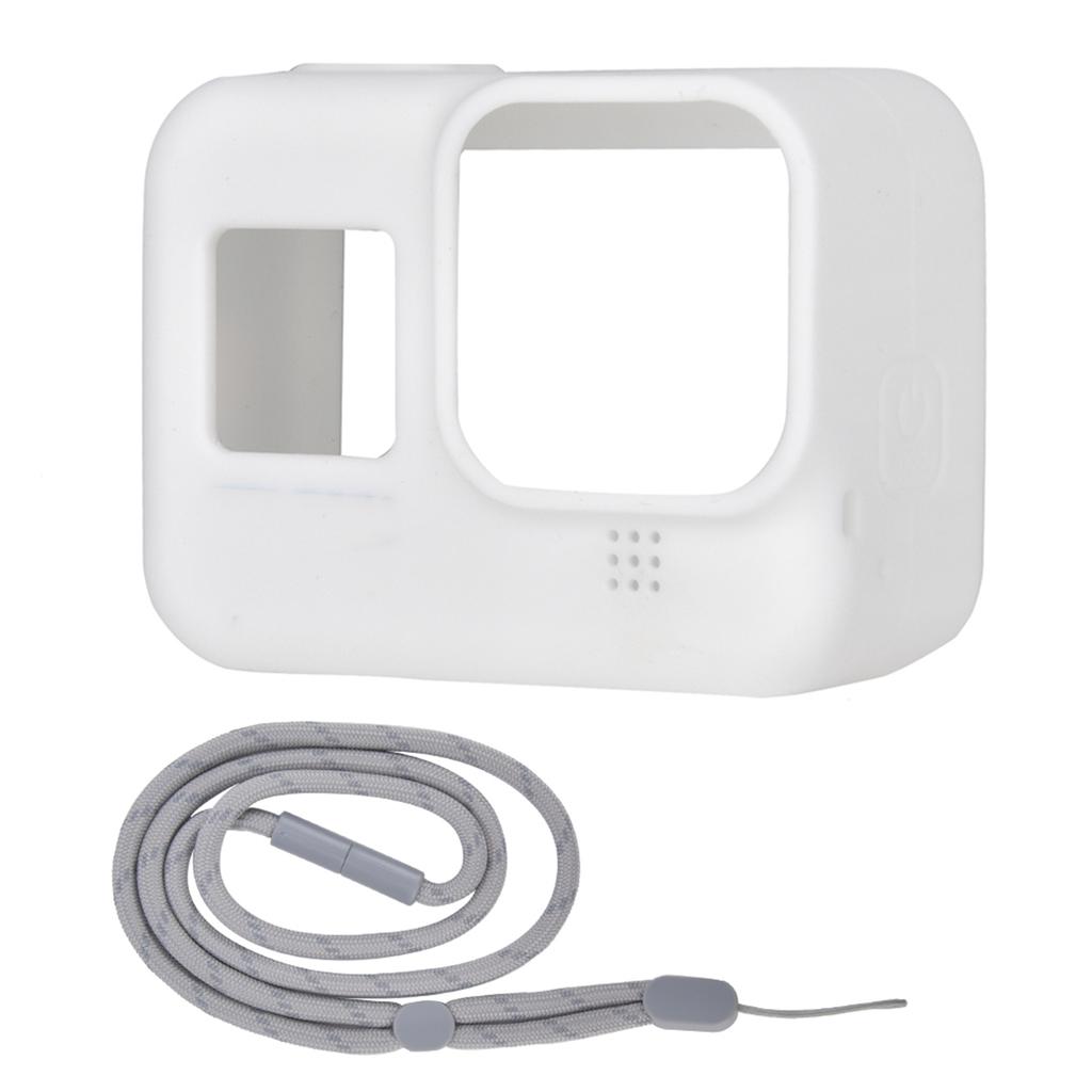 Silicone Anti Fall Protective Cover Case Accessory for 8 Action Camera(white )