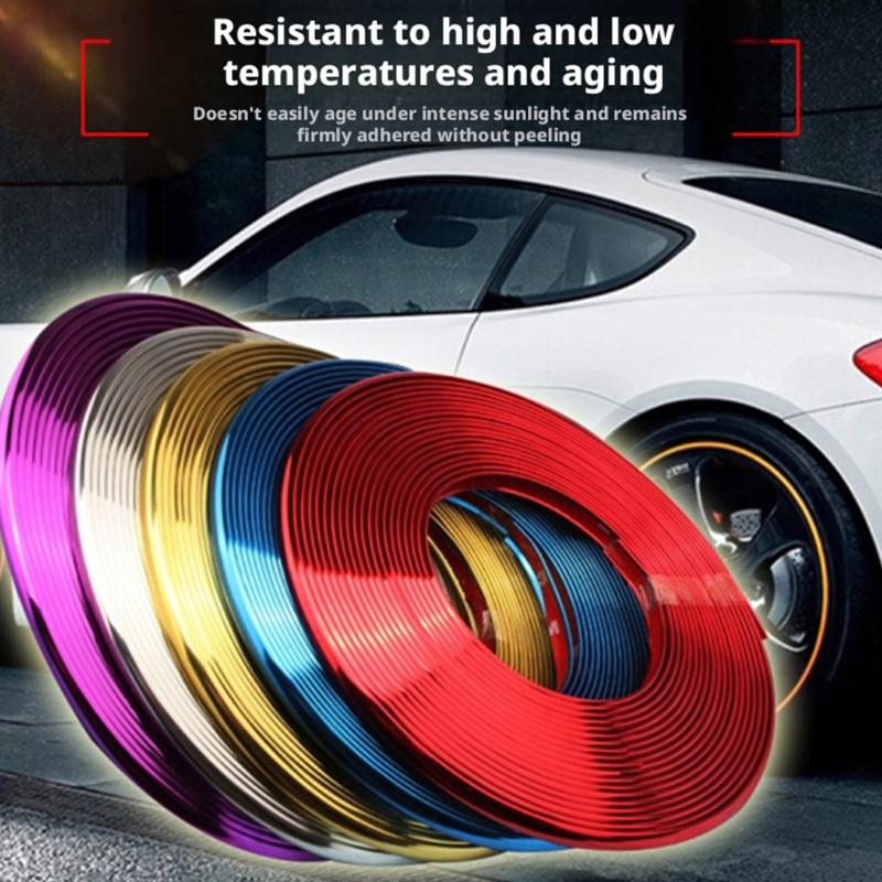Automotive Rims Trim Wheel Rims Protectors 8M Wheel Edge Accent Molding Trim Roll for Daily Driving Styling