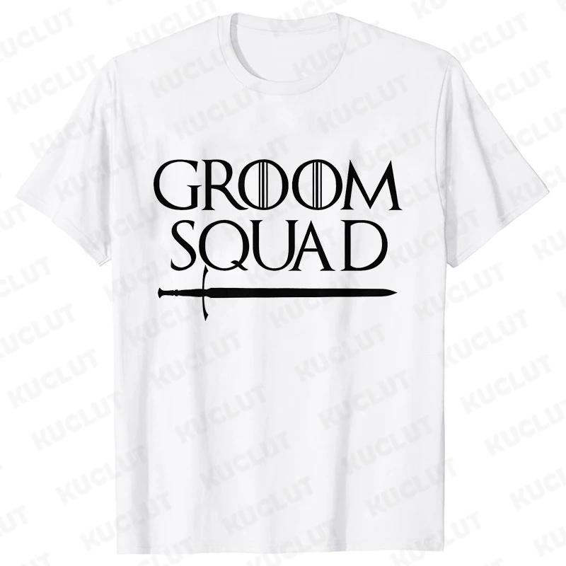 Groom Squad Crew T-Shirts Lustige Junggesellenabschieds-Grafik-Tops Trauzeugen Hochzeitsteam Bräutigam Evg T-Shirt Lässige Harajuku Streetwear