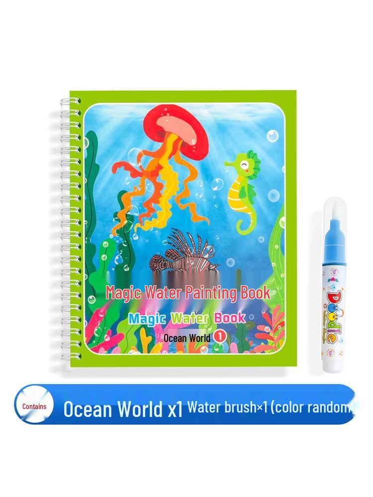 Reusable Children's Magic Water Doodle Book with Baby Water Pen - Educational Drawing Toy