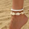 White Foot Chains 2pcs/Set Conch Shell Anklets For Women Beach Jewelry Creative Ocean Animal Ankle Bracelet Summer Accessories