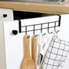 Platzsparender Über-Tür-Hakenhänger mit 5 Haken - Edelstahl Duschtürhaken Organizer für Küche, Zuhause, Büro, Besteck