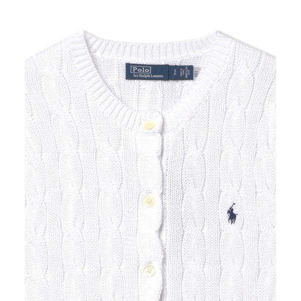 Polo Ralph Lauren SS23 Einzelbrust-Strickpullover mit Logo-Stickerei Damenpullover Weiß WMPOSWENDW20151-100