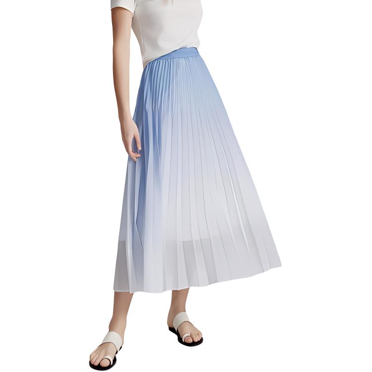 ELLE High Waist Gradient Casual Long Skirt Women skirts Blue ER47735