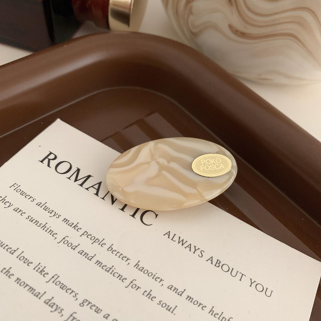 Korean Hair Clips for Women Elegant Colorful Solid Color Oval Marble Pattern Hair Barrettes Girls Hair Clip Hair Accessories New