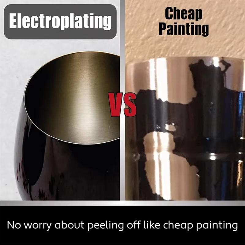 1Pcs Stainless Steel Wine Glases Black Plating Vodka Cup Juice Liquor Champagne Goblet 18oz Tumbler Party Wedding Drinkware