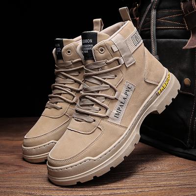 Modne buty robocze Retro Męskie Buty Jesień Zima Wysokie Odporne na zużycie Plus Bawełna Utrzymujące ciepło Modne Antypoślizgowe Męskie Buty Codzienne