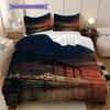 Titanics Final Voyage Sunset Bedding (1 * duvet cover + 2 * pillowcase, without core) 2D Flat Christmas birthday gift Soft and comfortable Bedding set