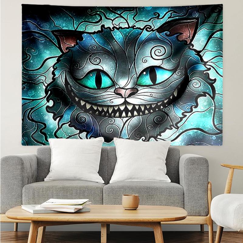 wonderland Smile Cat Tapestry Hanging for Bedroom,Livingroom, Playroom,Decor Art Room Wall Tapestry Holiday and Birthday Gifts