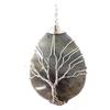 Labradorite Wrap Tree of Life Drop Pendant + 4cm Chain