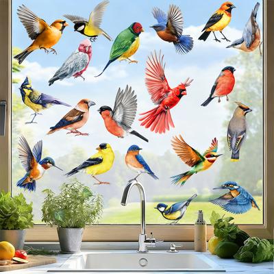 Frühling 2026 Neuankömmling Bunte Kolibri Schmetterling Blumen Statisch haftende Fensteraufkleber Abnehmbare Aufkleber für Heimdekoration