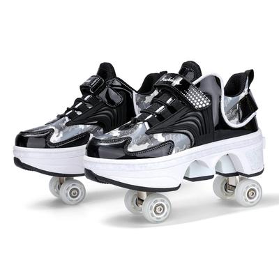 Runaway Shoes Girls Fried Street Skates New Internet Celebrity Four Wheels Can Be Collected Cheap High-value Dual-purpose Roller Skates Adult