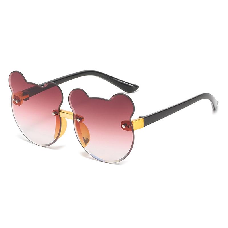 Summer Girl Boys Cute Kids Rimless Sunglasses Animal Cartoon Bear Children Baby Outdoor Sun Glasses Lunette Soleil Enfant