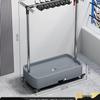 Mobile Stainless Steel Mop and Broom Storage Rack