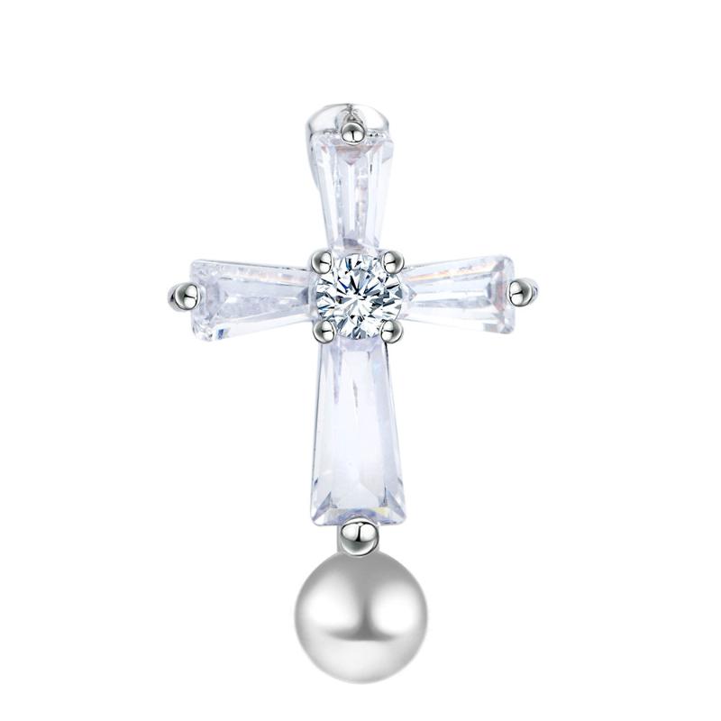 

Sweet Fashion Cross Navel Ring For Women Girl Shining Zircon Belly Button Ring Sexy Body Piercing Jewelry Accessories Gift A