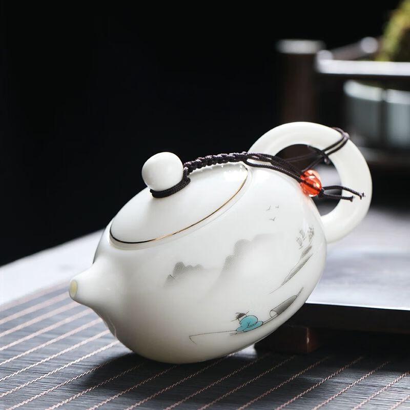 

Light Luxury Dehua White Porcelain Xishi Teapot